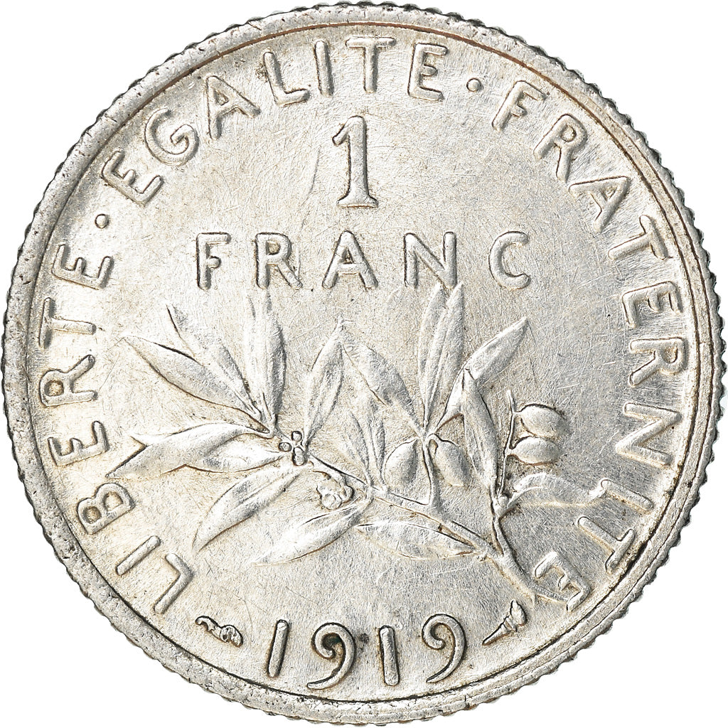 Moneta, Francia, Semeuse, Franc, 1919, Paris, BB, Argento, KM:844.1, Gadoury:467