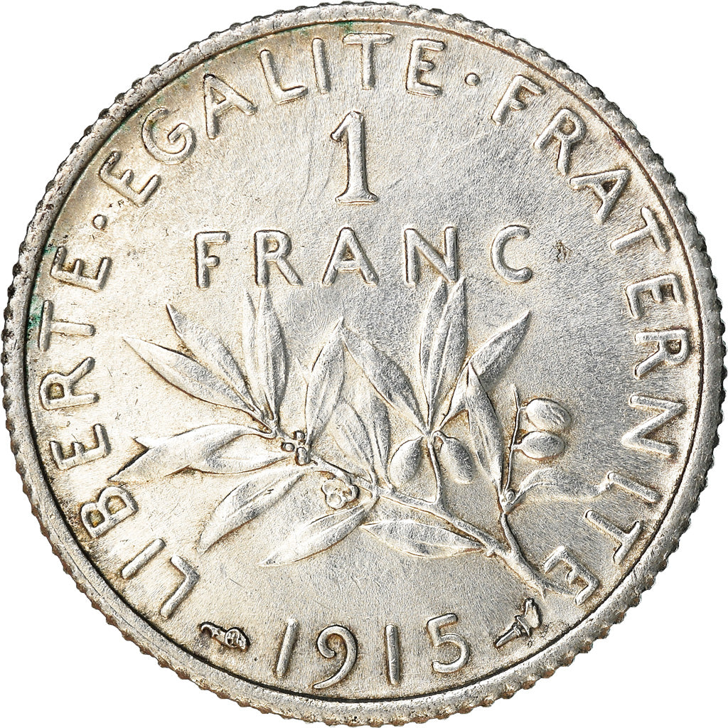 Coin, France, Semeuse, Franc, 1915, Paris, EF(40-45), Silver, KM:844.1