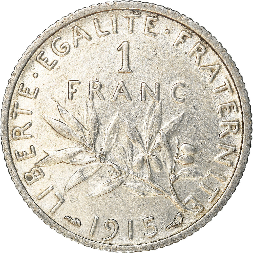 Coin, France, Semeuse, Franc, 1915, Paris, EF(40-45), Silver, KM:844.1