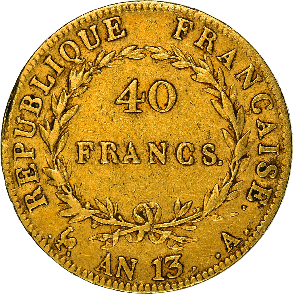 Moneta, Francja, Napoléon I, 40 Francs, AN 13, Paris, VF(30-35), Złoto
