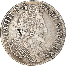 Moneta, Francia, Louis XIV, 1/10 Écu aux 3 couronnes, 1711, Reims, MB+
