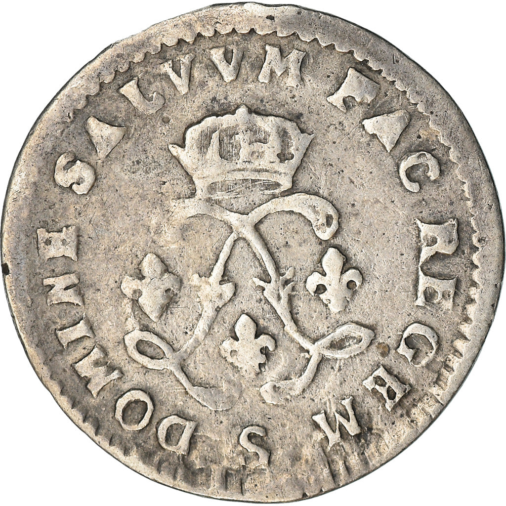 Moeda, França, Louis XIV, 4 Sols aux 2 L, 4 Sols 2 Deniers, 1693, Reims