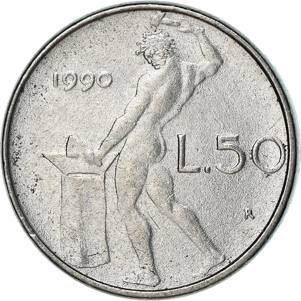 Moneta, Italia, 50 Lire, 1990, Rome, Proof, BB+, Rame-nichel, KM:183
