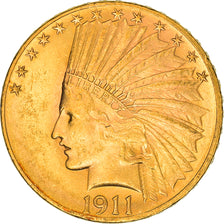 Coin, United States, Indian Head, $10, Eagle, 1911, U.S. Mint, Philadelphia
