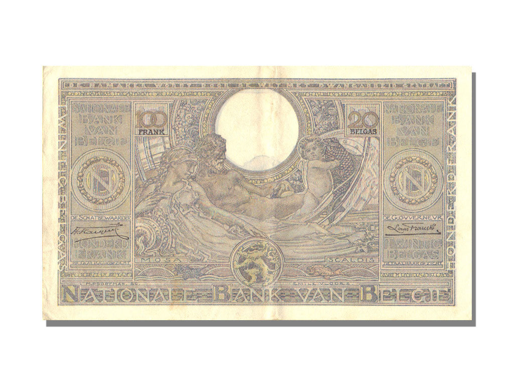 Belgium, 20 Belgas / 100 Francs, 1935, 1935-11-08, UNC(63), 2225 S 695
