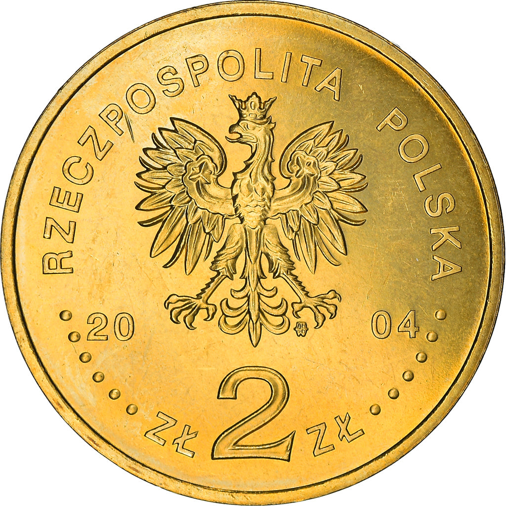 Coin, Poland, 2 Zlote, 2004, Warsaw, MS(60-62), Brass, KM:501