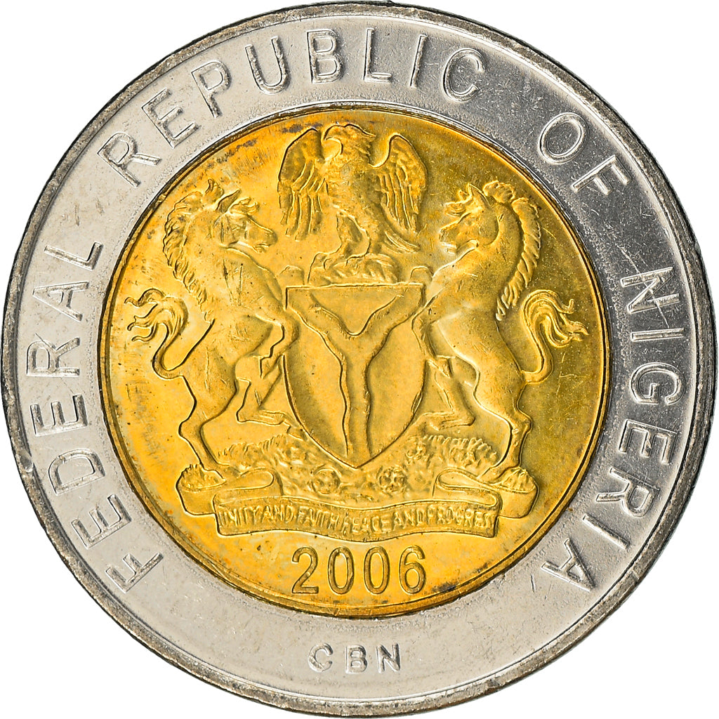 Coin, Nigeria, Naira, 2006, MS(63), Bi-Metallic, KM:18