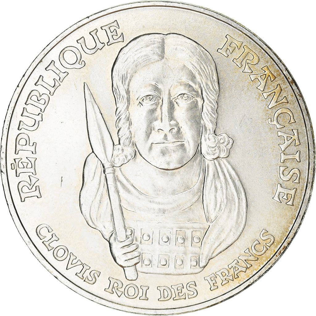 Coin, France, Clovis, 100 Francs, 1996, AU(55-58), Silver, KM:1180, Gadoury:953