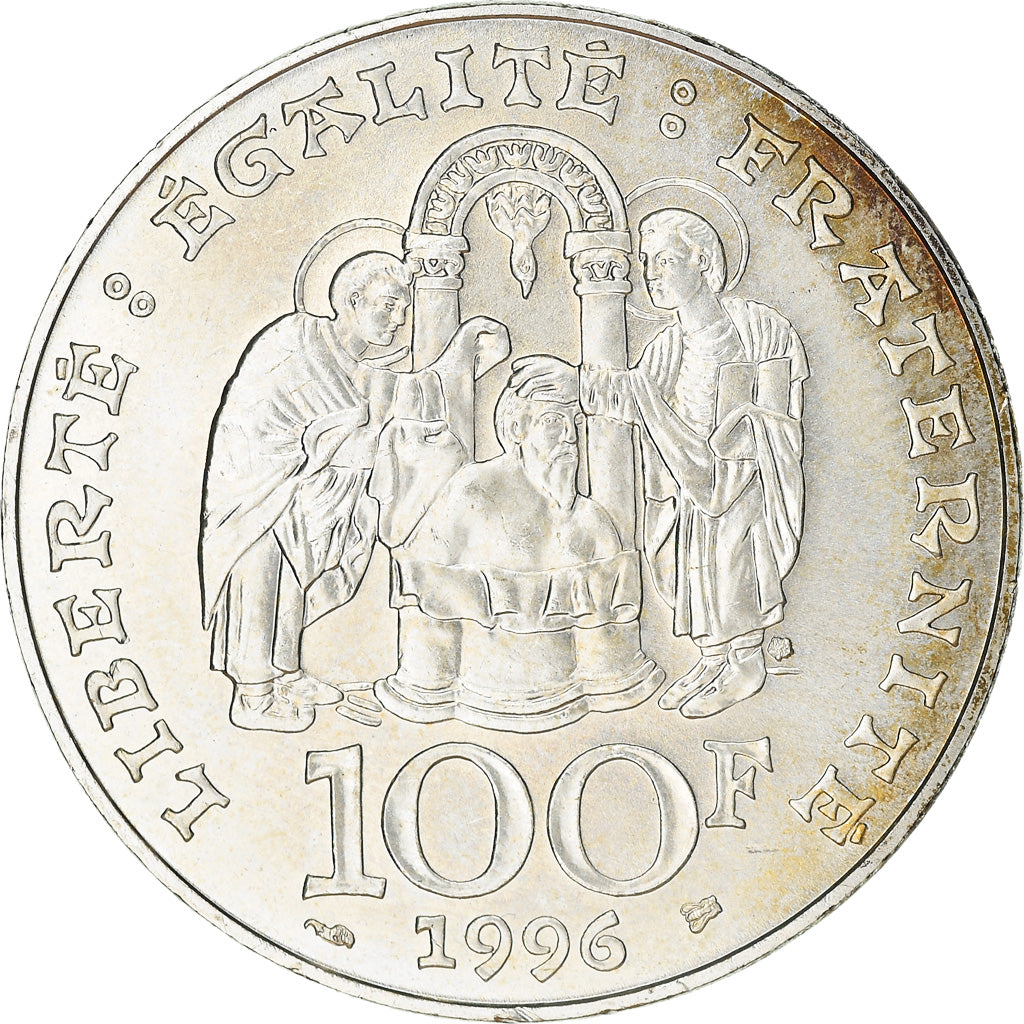 Coin, France, Clovis, 100 Francs, 1996, AU(55-58), Silver, KM:1180, Gadoury:953