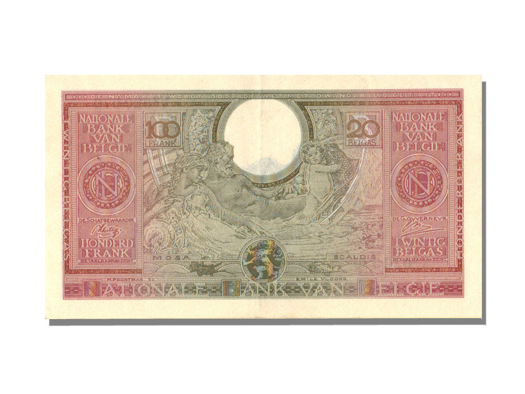 Belgium, 20 Belgas / 100 Francs, 1943, 1943-02-01, AU(55-58)