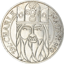 Coin, France, Charlemagne, 100 Francs, 1990, AU(55-58), Silver, KM:982