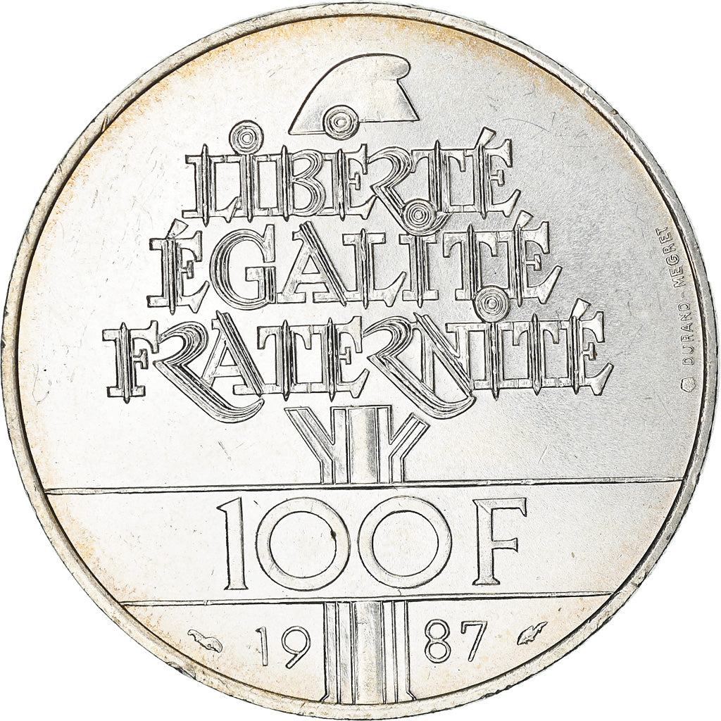 Coin, France, Lafayette, 100 Francs, 1987, AU(55-58), Silver, KM:962
