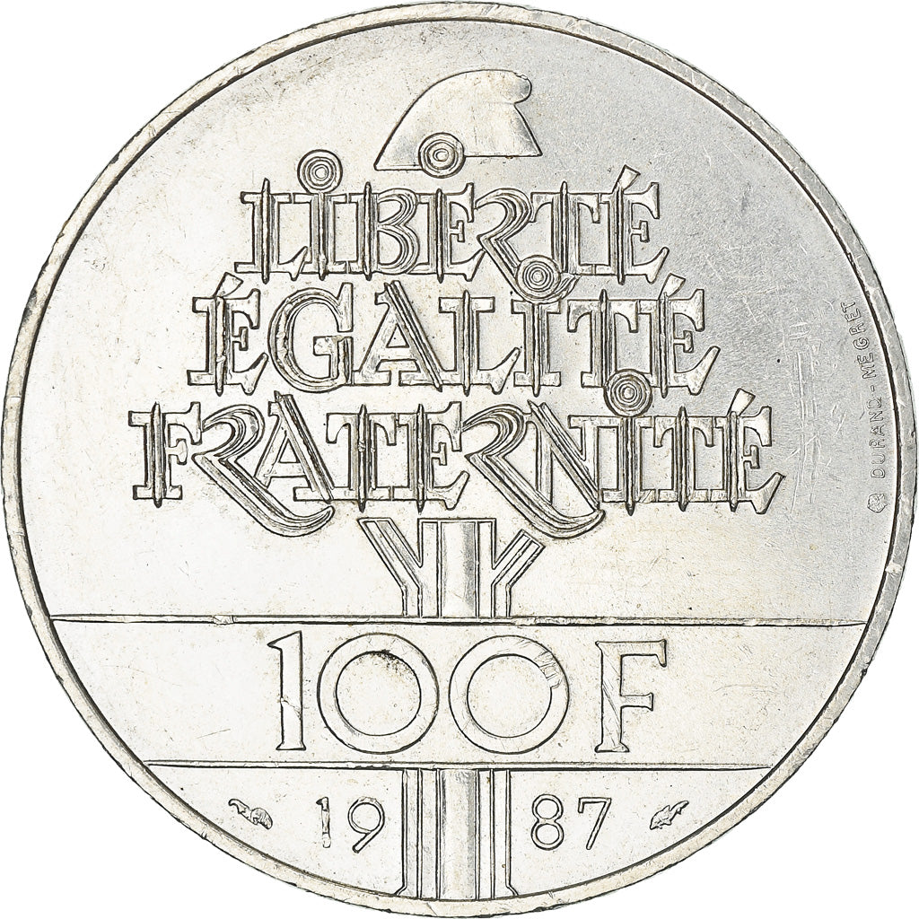 Coin, France, Lafayette, 100 Francs, 1987, AU(50-53), Silver, KM:962