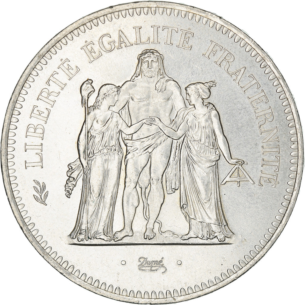 Coin, France, Hercule, 50 Francs, 1977, Paris, MS(60-62), Silver, KM:941.1