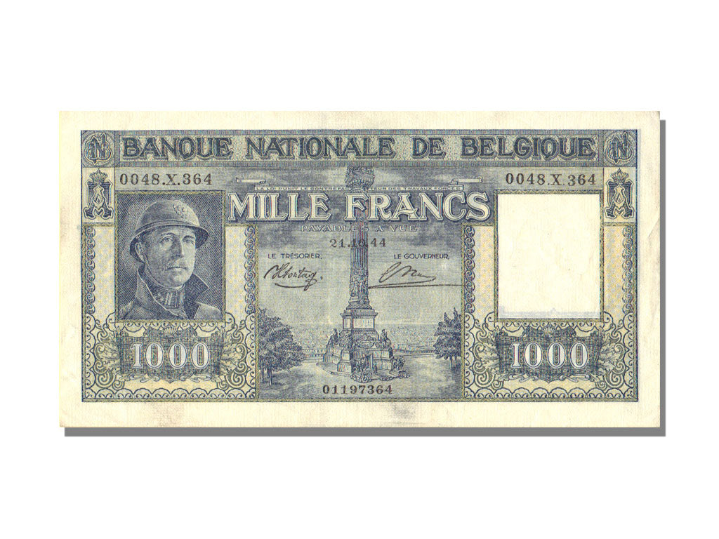 Belgium, 1000 Francs, 1944, 1944-10-21, UNC(63), 0048 X 364