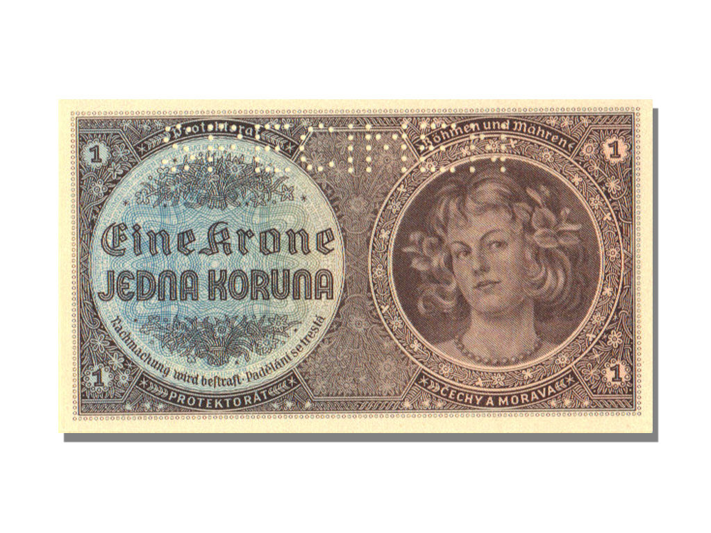 Bohemia and Moravia, 1 Koruna, 1940, UNC(65-70)