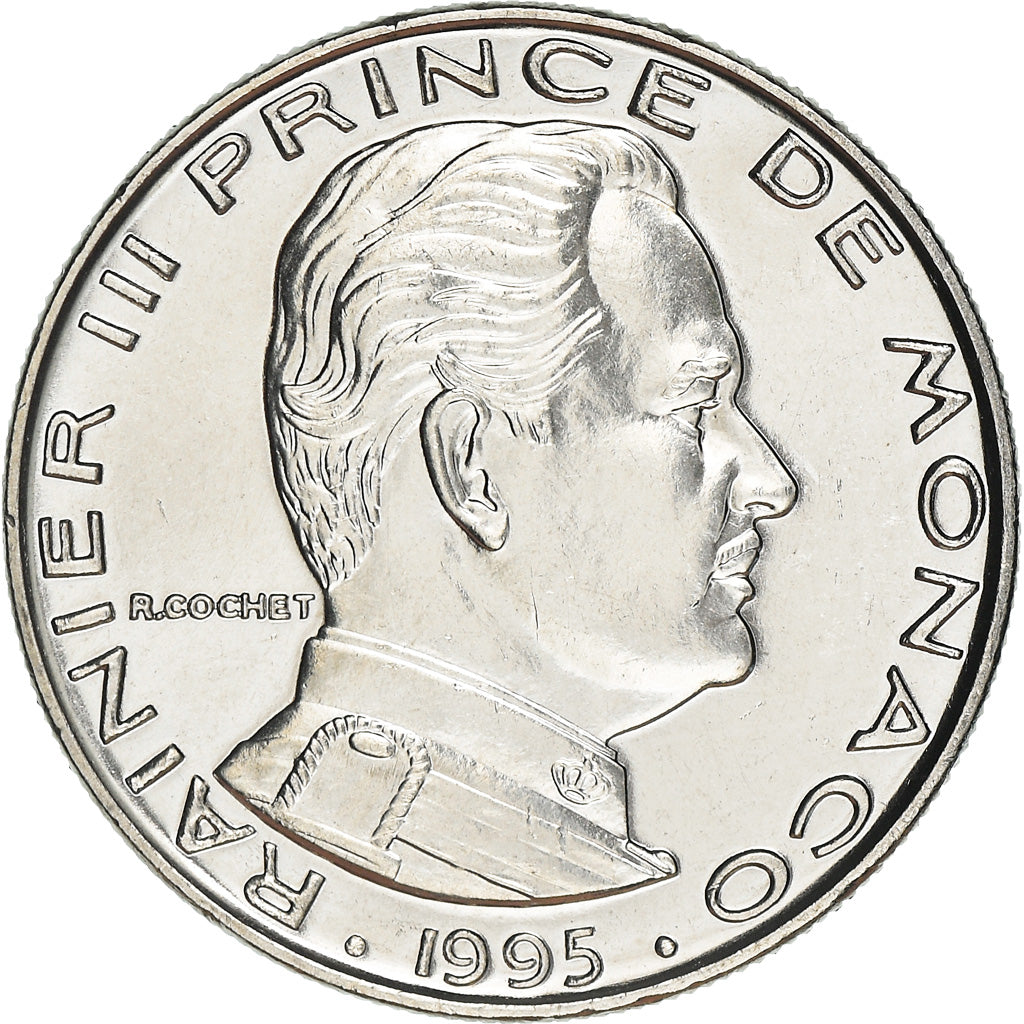Coin, Monaco, Rainier III, Franc, 1995, Paris, MS(65-70), Nickel, KM:140
