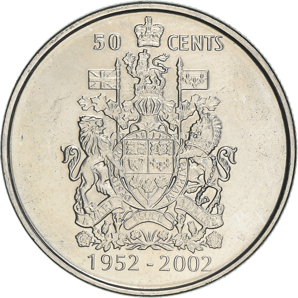 Moneda, Canadá, Elizabeth II, 50 Cents, 2002, Royal Canadian Mint, MBC+