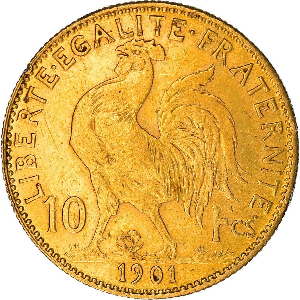 Münze, Frankreich, Marianne, 10 Francs, 1901, Paris, Coq, SS, Gold, KM:846