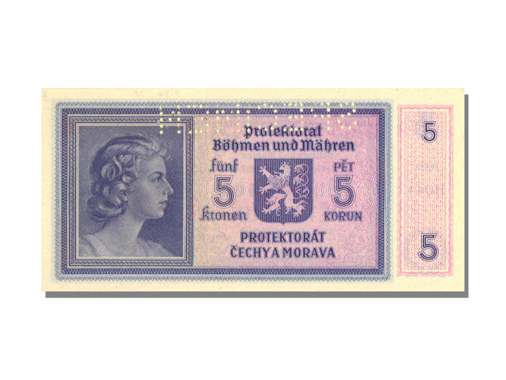 Bohemia and Moravia, 5 Korun, 1940, UNC(65-70)