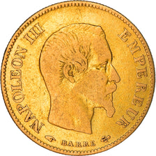 Moneta, Francja, Napoleon III, 10 Francs, 1860, Paris, VF(20-25), Złoto