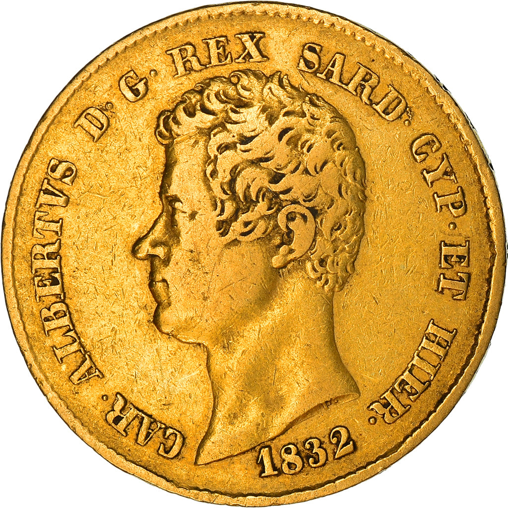 Moneda, Estados italianos, SARDINIA, Carlo Alberto, 20 Lire, 1832, Genoa, MBC