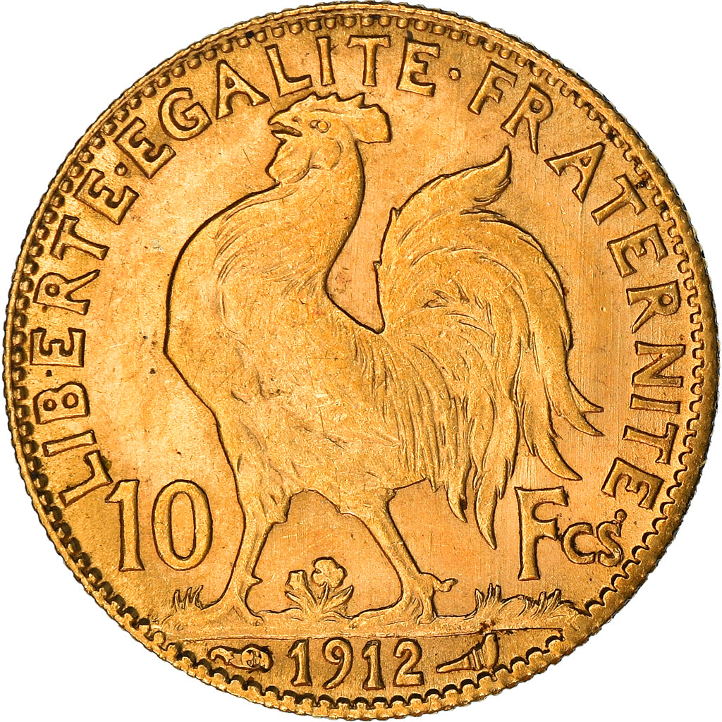 Monnaie, France, Marianne, 10 Francs, 1912, Paris, Coq, SUP, Or, Gadoury:1017