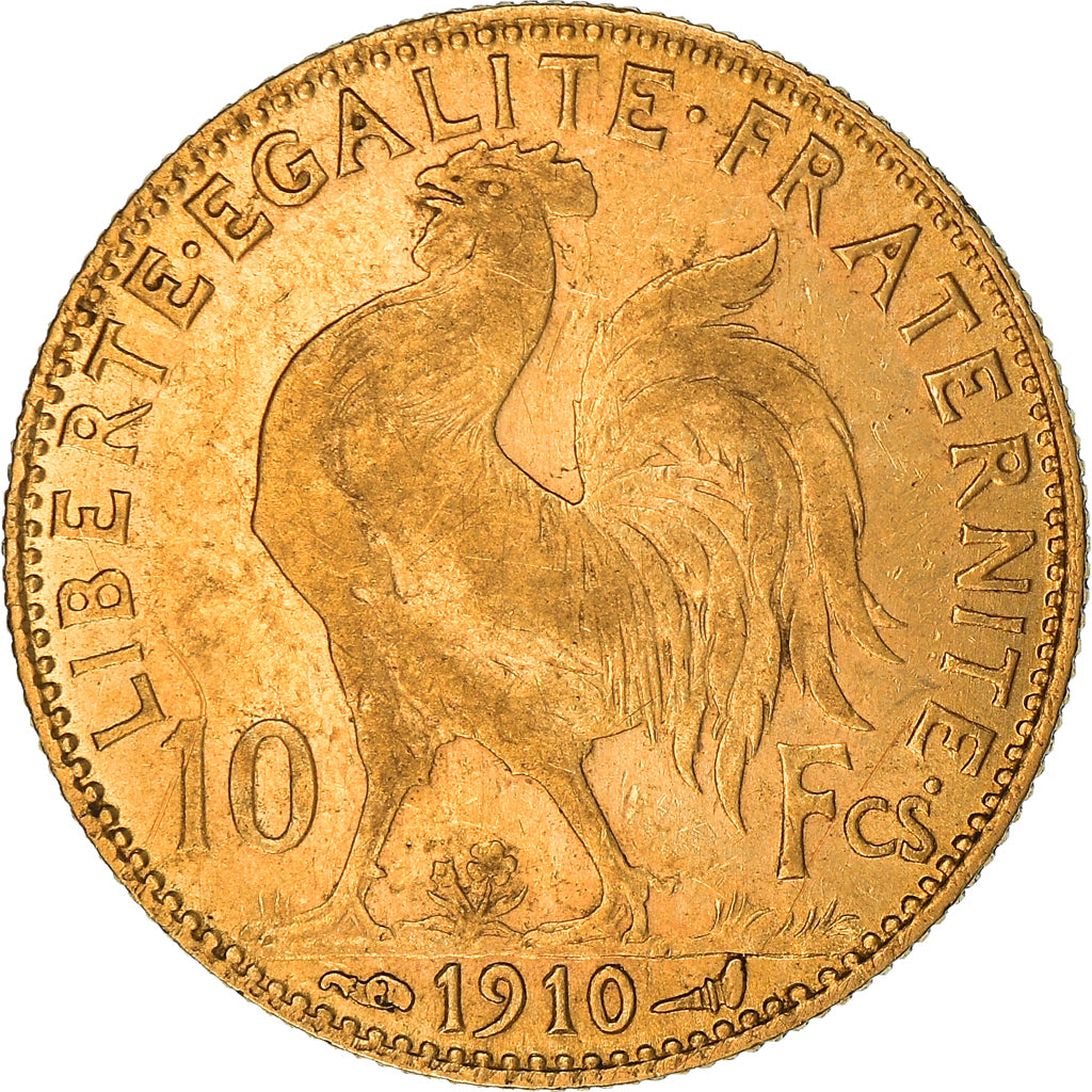 Monnaie, France, Marianne, 10 Francs, 1910, Paris, Coq, TTB, Or, Gadoury:1017