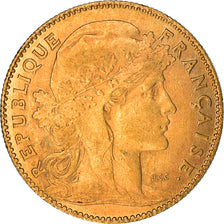 Moneta, Francia, Marianne, 10 Francs, 1910, Paris, Coq, BB, Oro, KM:846