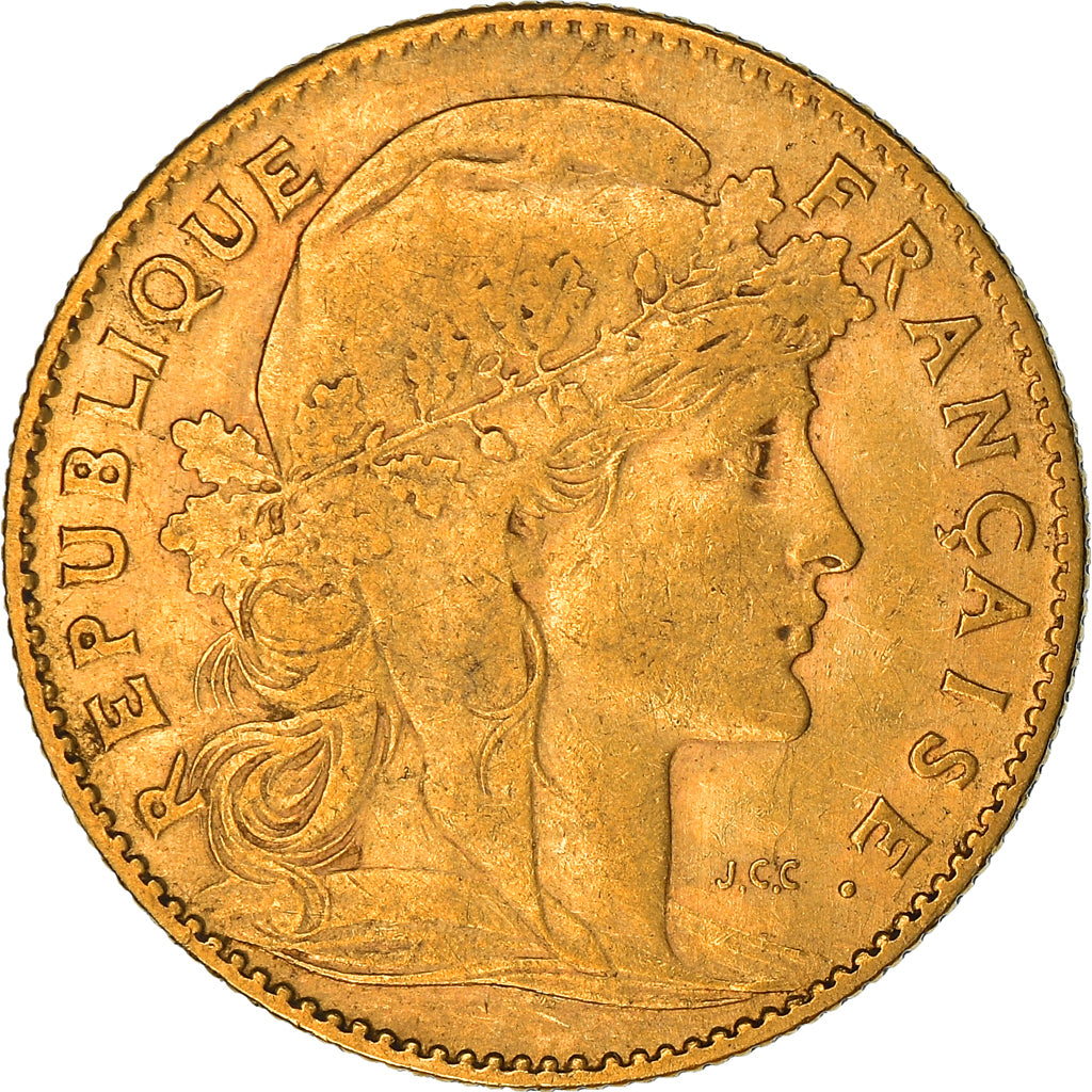 Coin, France, Marianne, 10 Francs, 1906, Paris, Coq, VF(30-35), Gold, KM:846