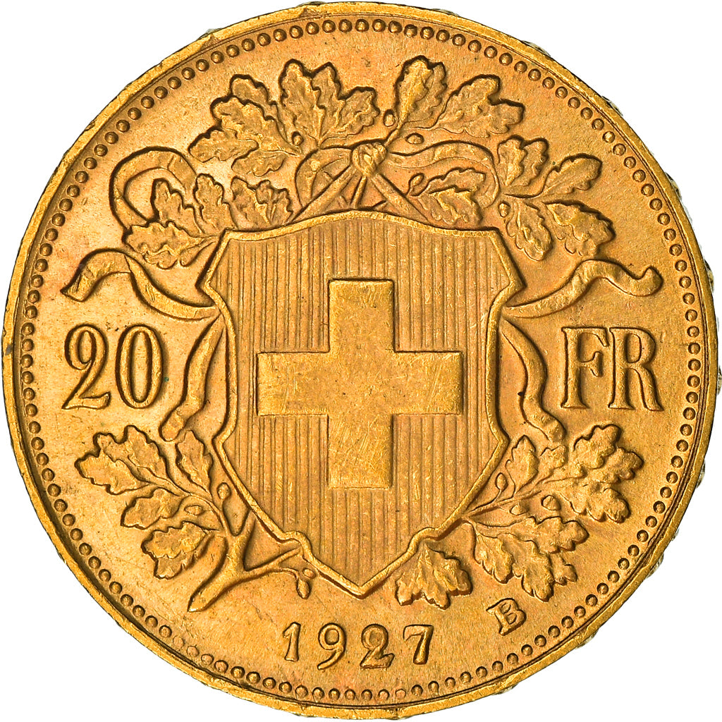 Coin, Switzerland, 20 Francs, 1927, Bern, MS(63), Gold, KM:35.1