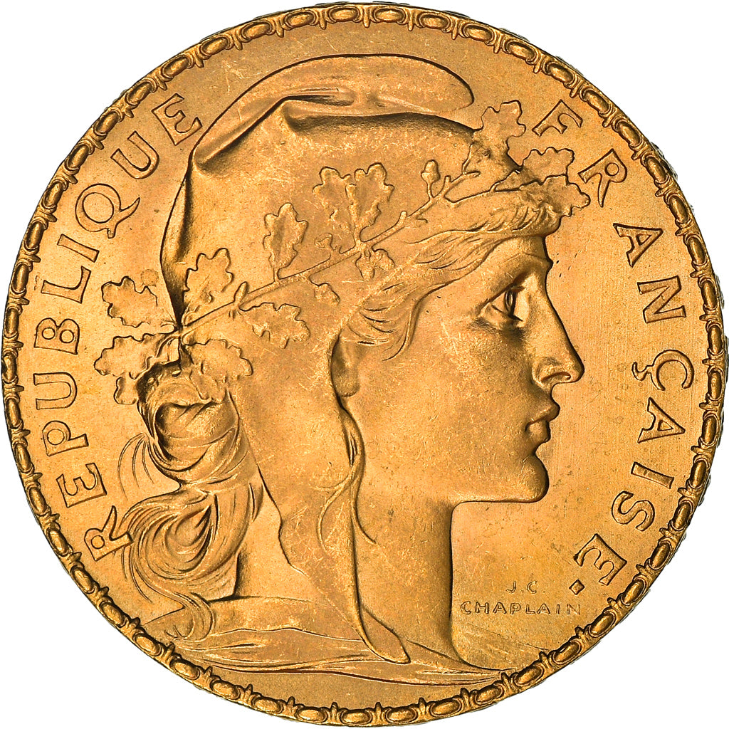 Coin, France, Marianne, 20 Francs, 1913, Paris, Coq, AU(55-58), Gold, KM:857