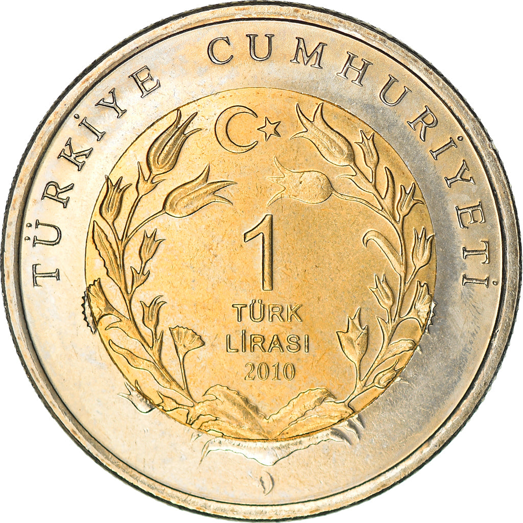 Münze, Türkei, Lira, 2010, Chat, UNZ, Bi-Metallic, KM:1279
