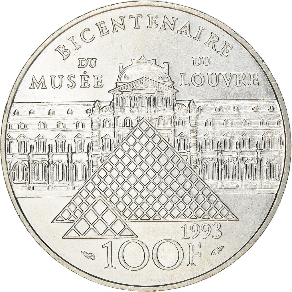 Moeda, França, Liberté guidant le peuple, 100 Francs, 1993, Musée du Louvre