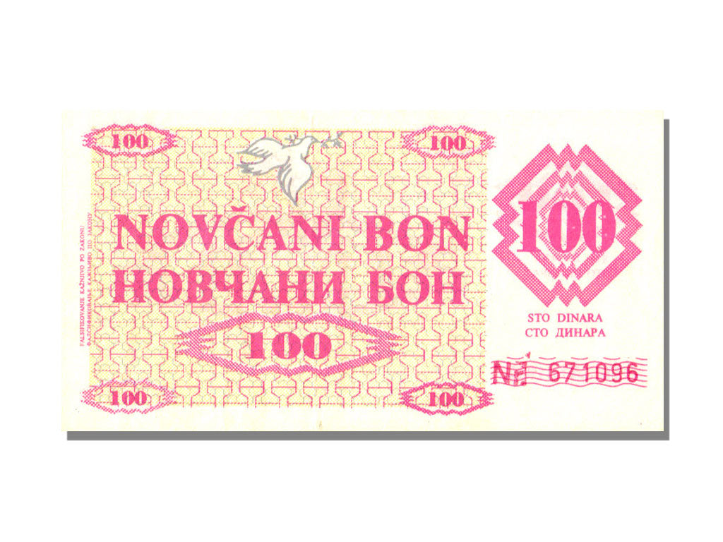 Bosnia - Herzegovina, 100 Dinars, 1992, UNC(65-70)
