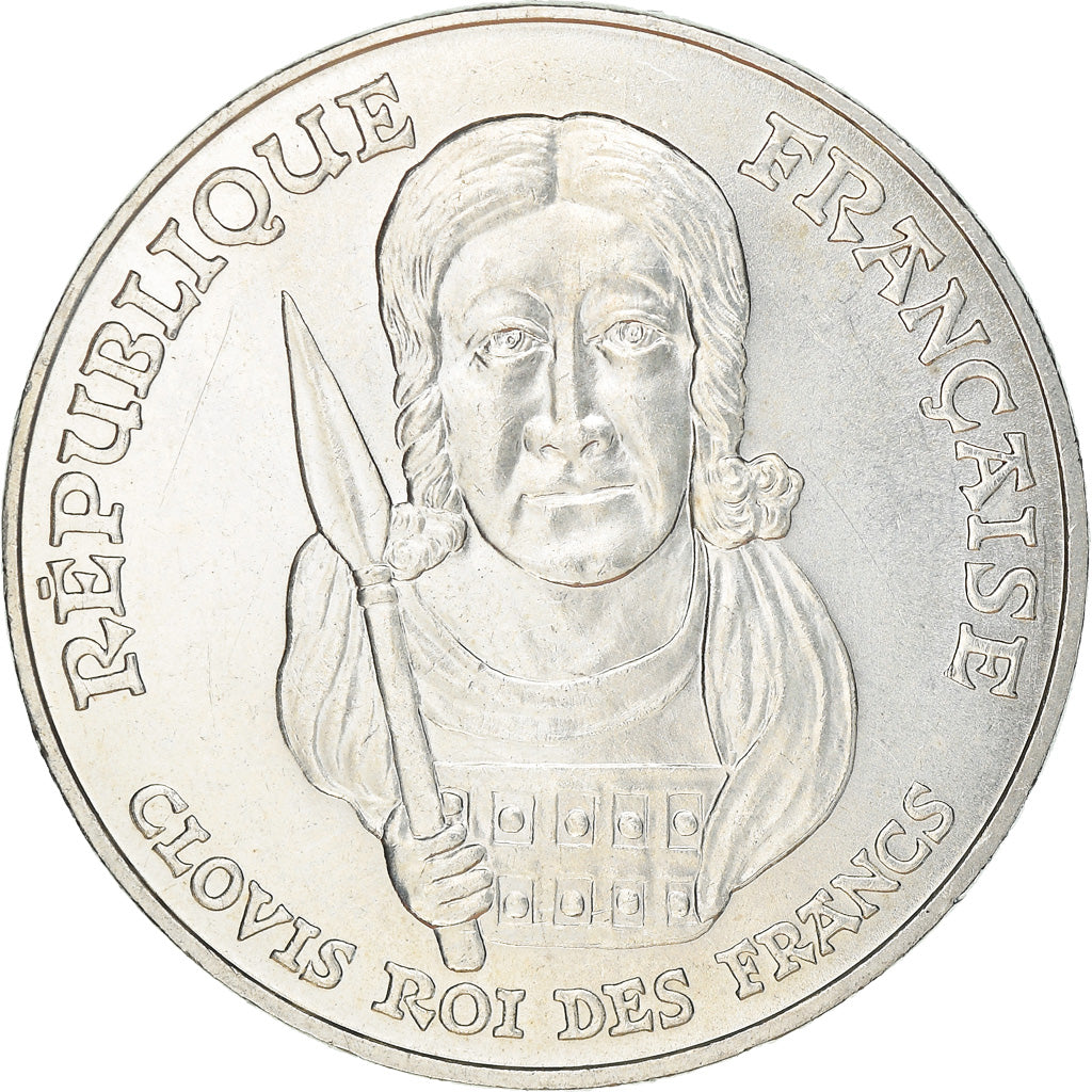 Coin, France, Clovis, 100 Francs, 1996, MS(63), Silver, KM:1180, Gadoury:953