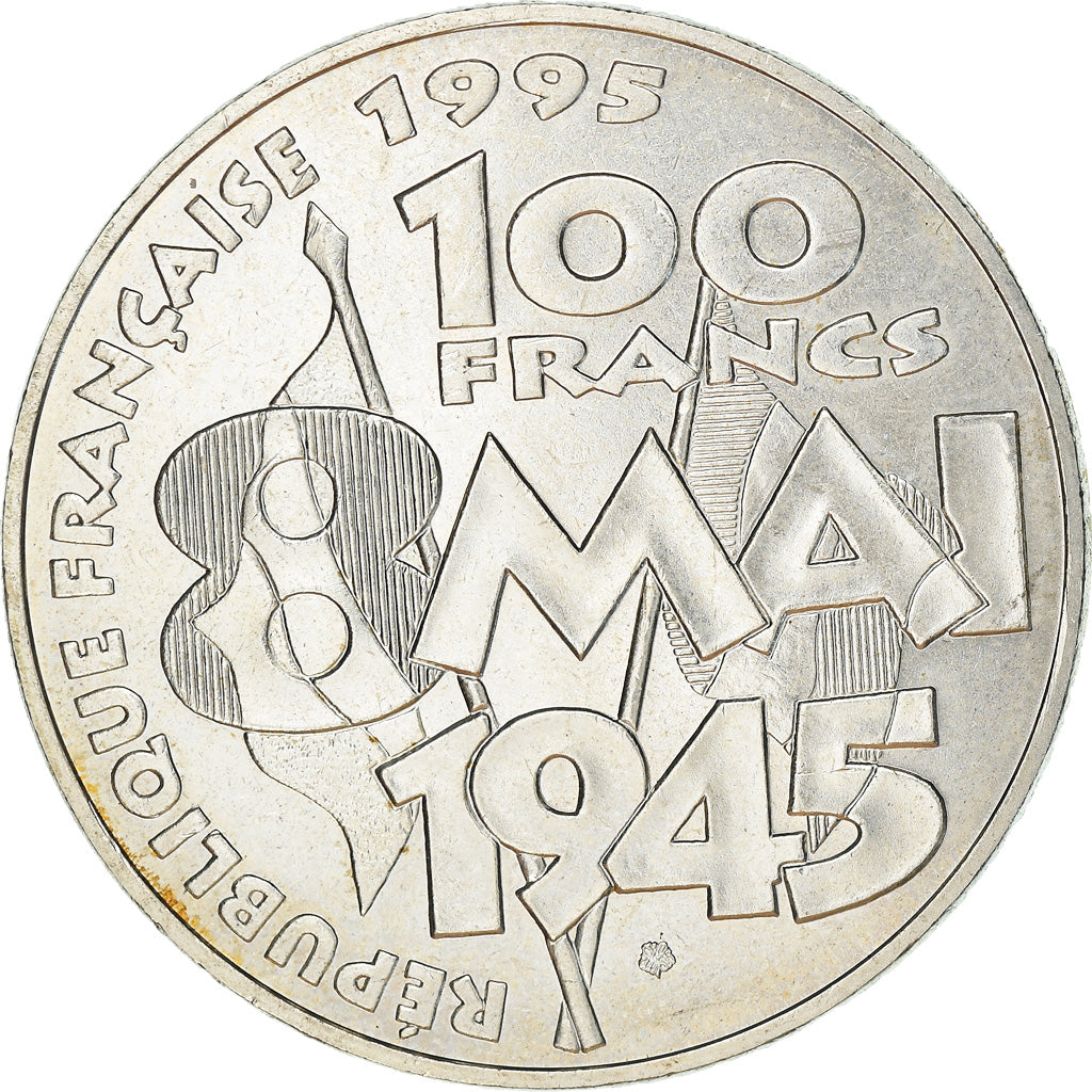 Coin, France, 8 mai 1945, 100 Francs, 1995, Paris, MS(63), Silver, KM:1116.2