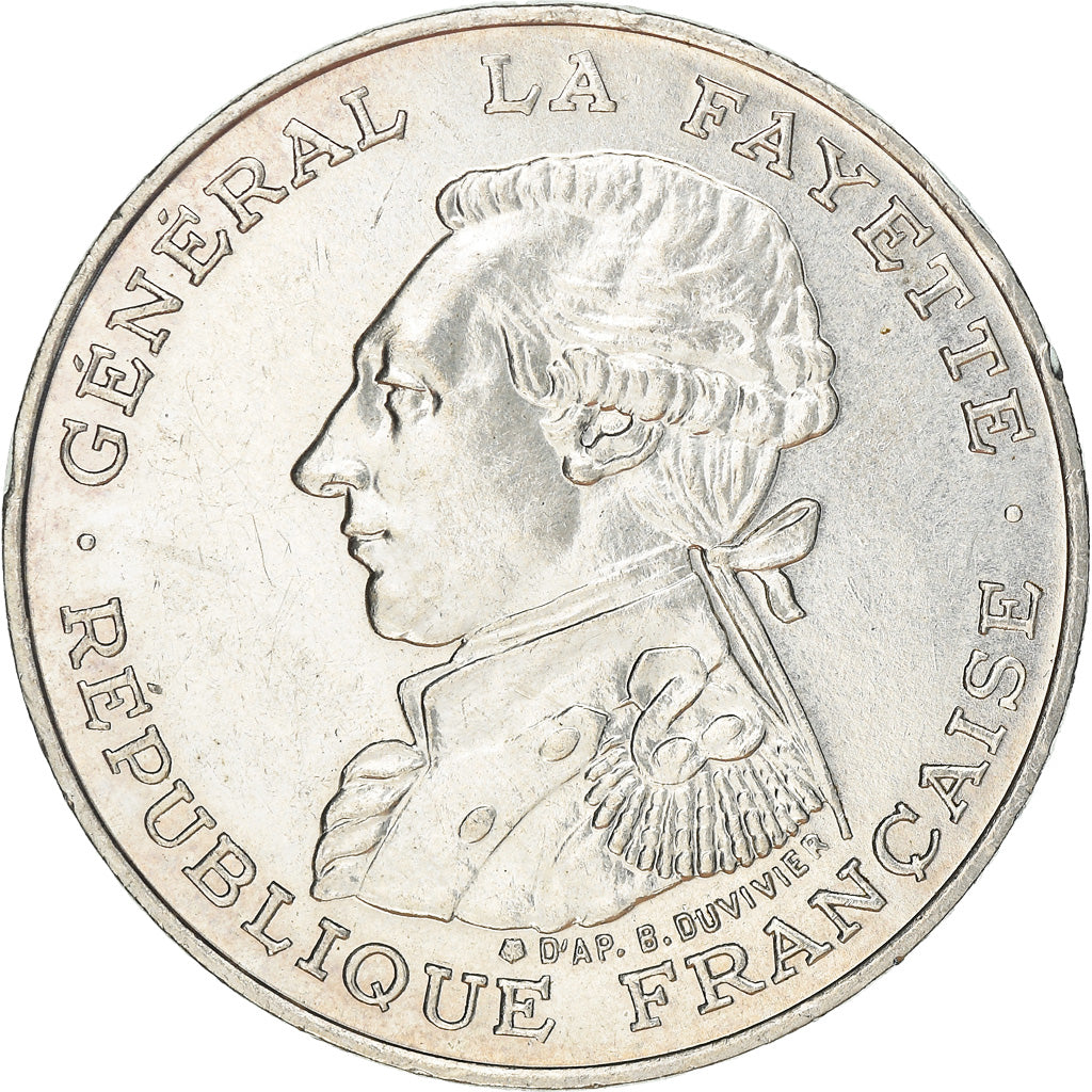Coin, France, Lafayette, 100 Francs, 1987, MS(60-62), Silver, KM:962