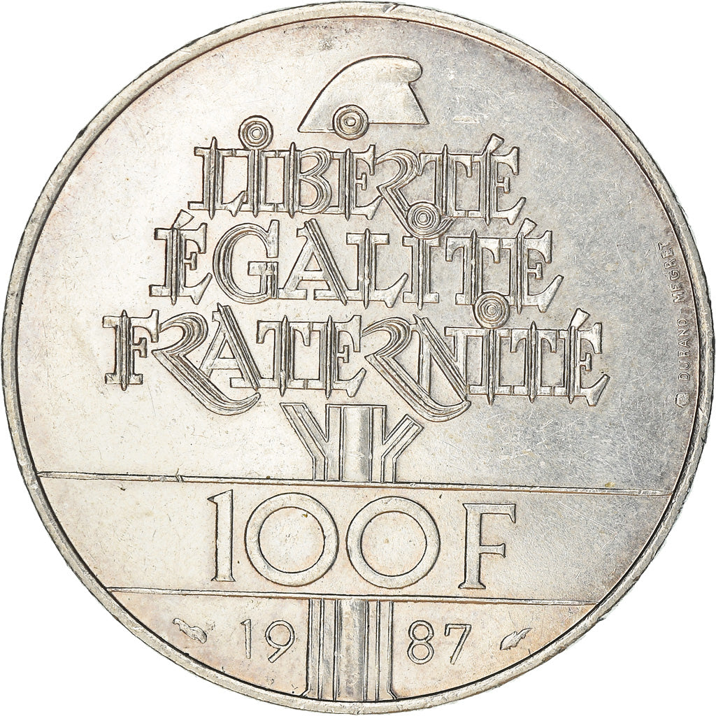 Coin, France, Lafayette, 100 Francs, 1987, MS(60-62), Silver, KM:962