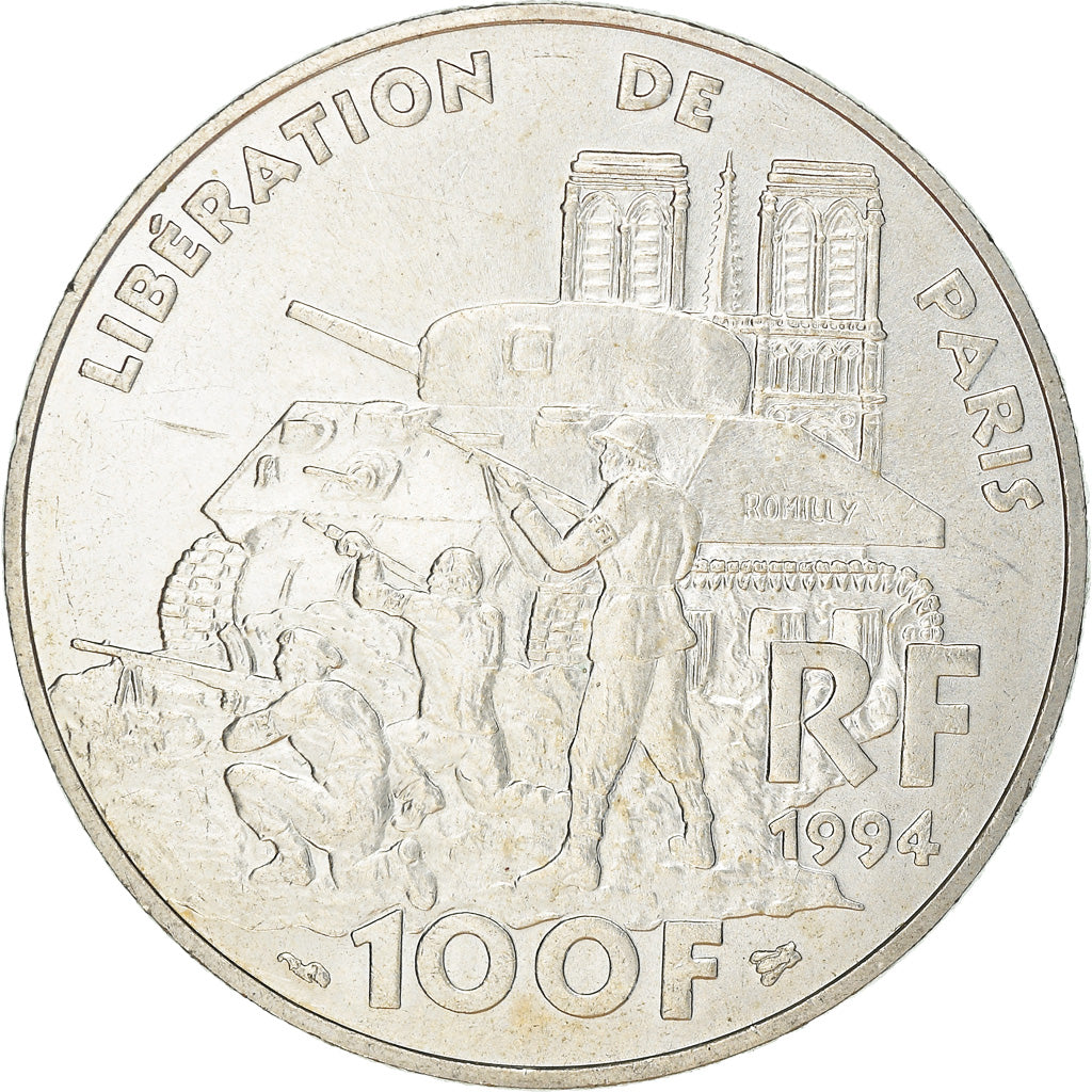 Coin, France, Libération de Paris, 100 Francs, 1994, Paris, MS(60-62), Silver