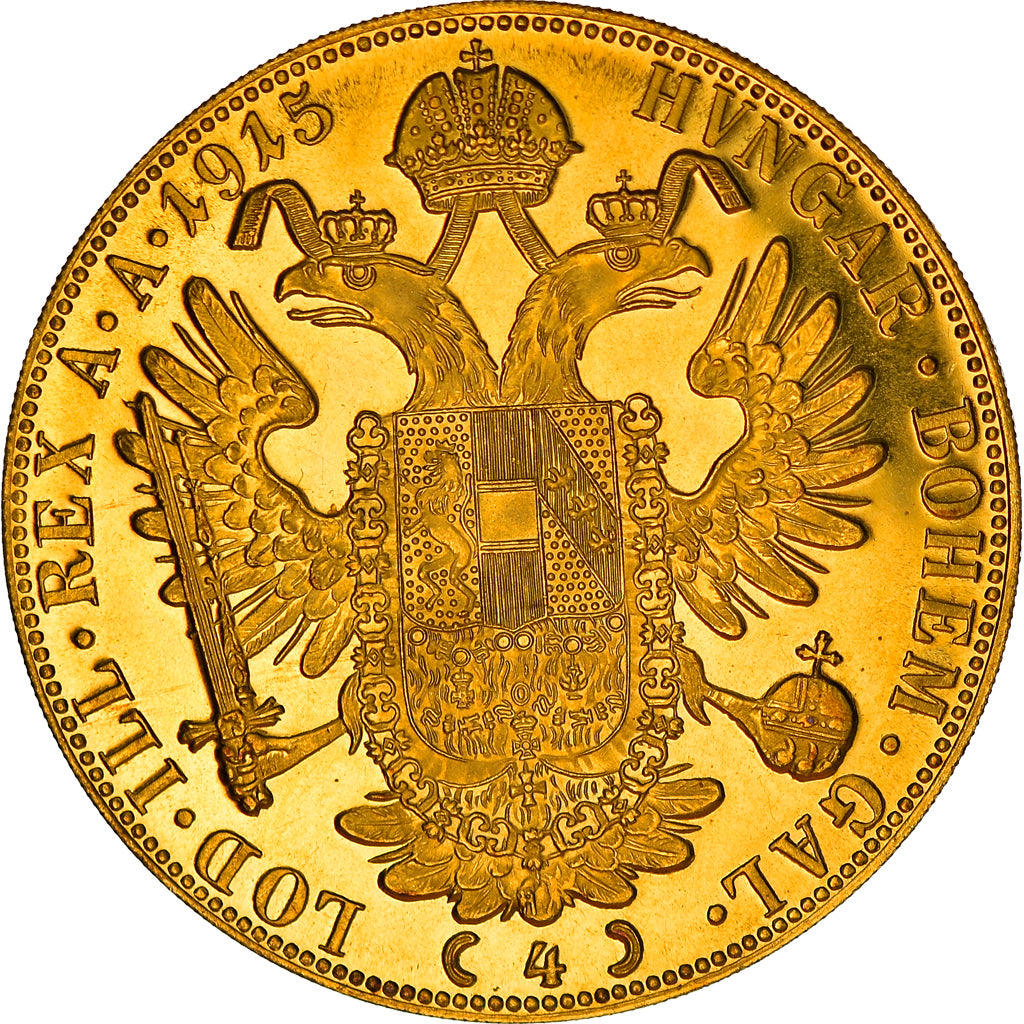 Moneta, Austria, Franz Joseph I, 4 Ducat, 1915, SPL, Oro, KM:2276