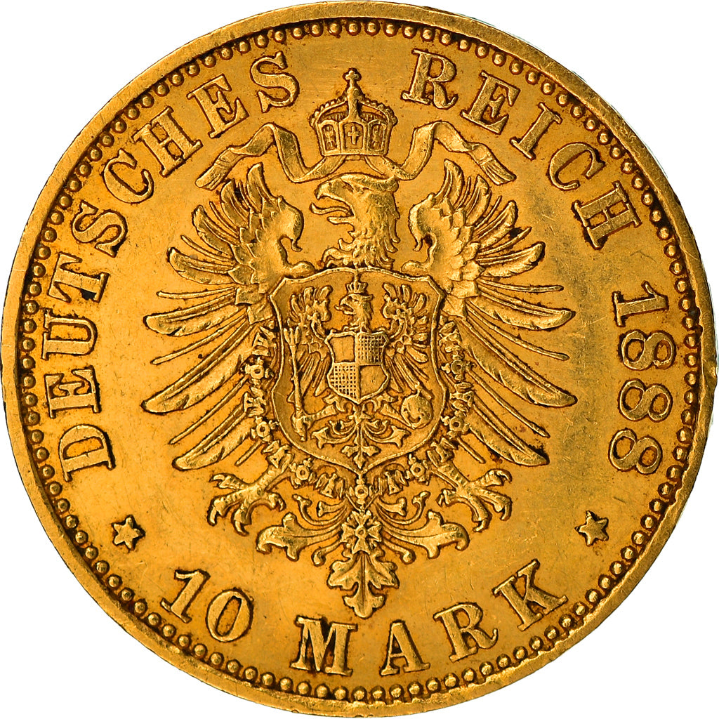 Coin, German States, PRUSSIA, Friedrich III, 10 Mark, 1888, Berlin, AU(50-53)