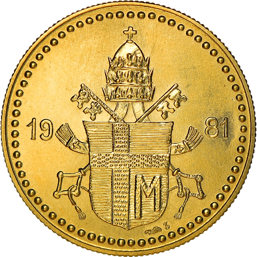 Vatican, Medal, Pape Jean Paul II, 1981, MS(64), Gold