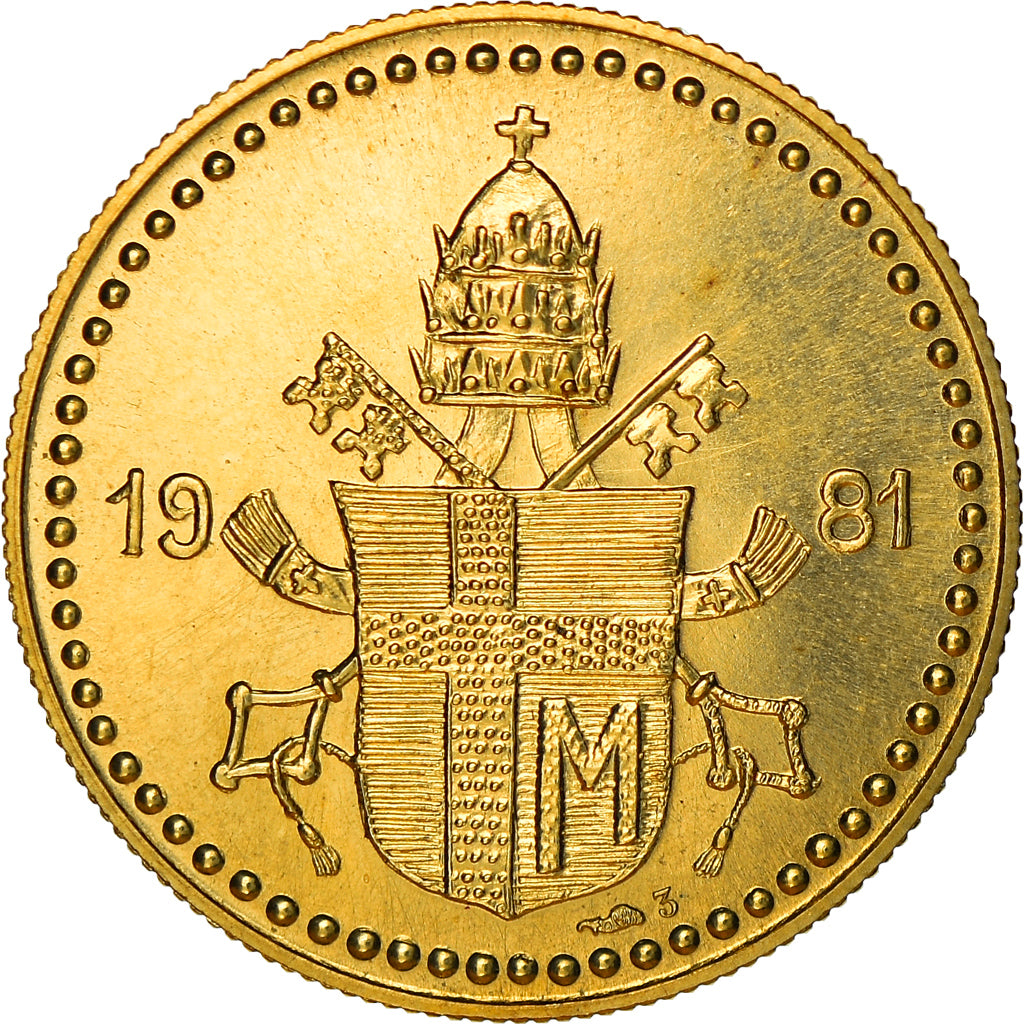 Vatican, Médaille, Pape Jean Paul II, 1981, SPL+, Or