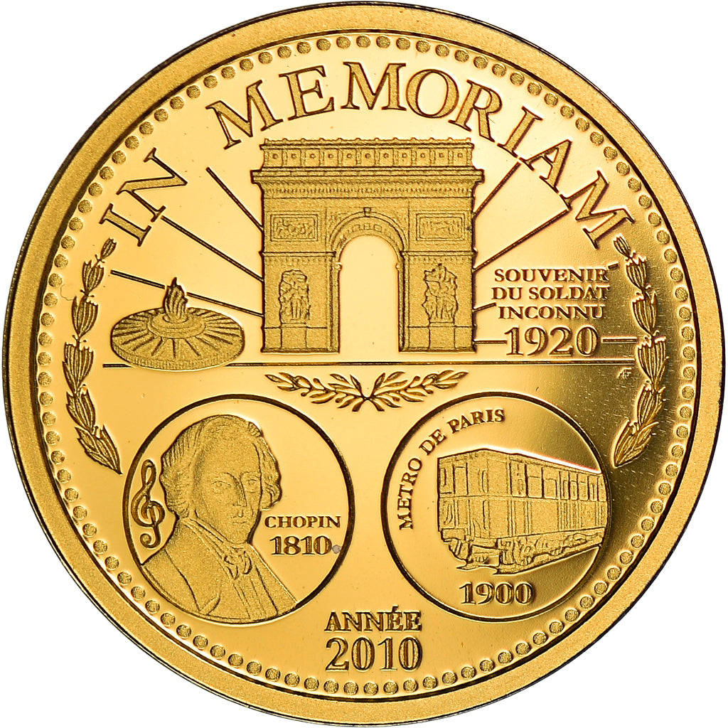 France, Medal, Semeuse, La Pièce de l'Année, 2010, MS(65-70), Gold