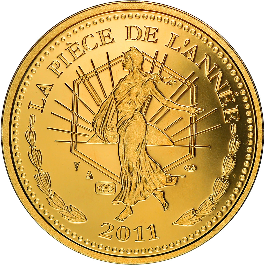 France, Medal, Semeuse, La Pièce de l'Année, 2011, MS(65-70), Gold