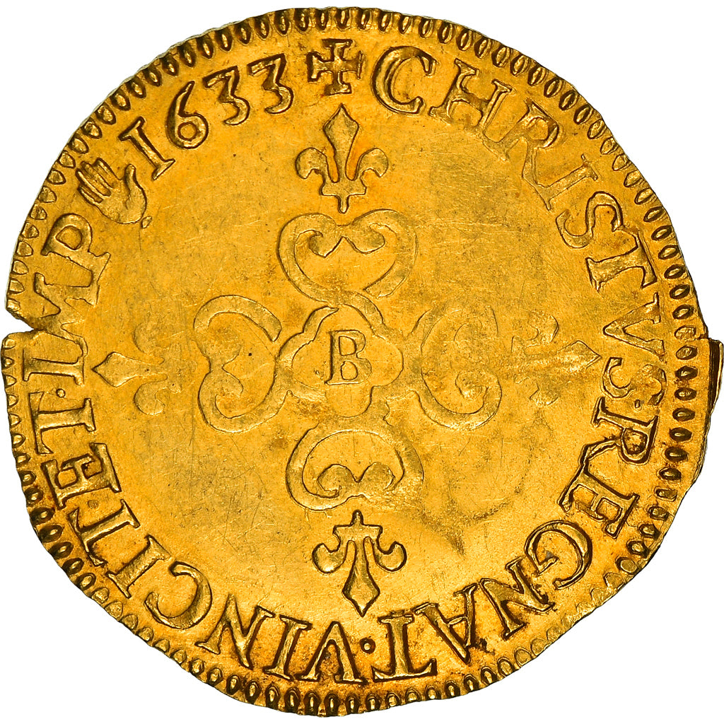 Münze, Frankreich, Ecu d'or, 1633, Rouen, Louis XIII, VZ, Gold, Gadoury:55