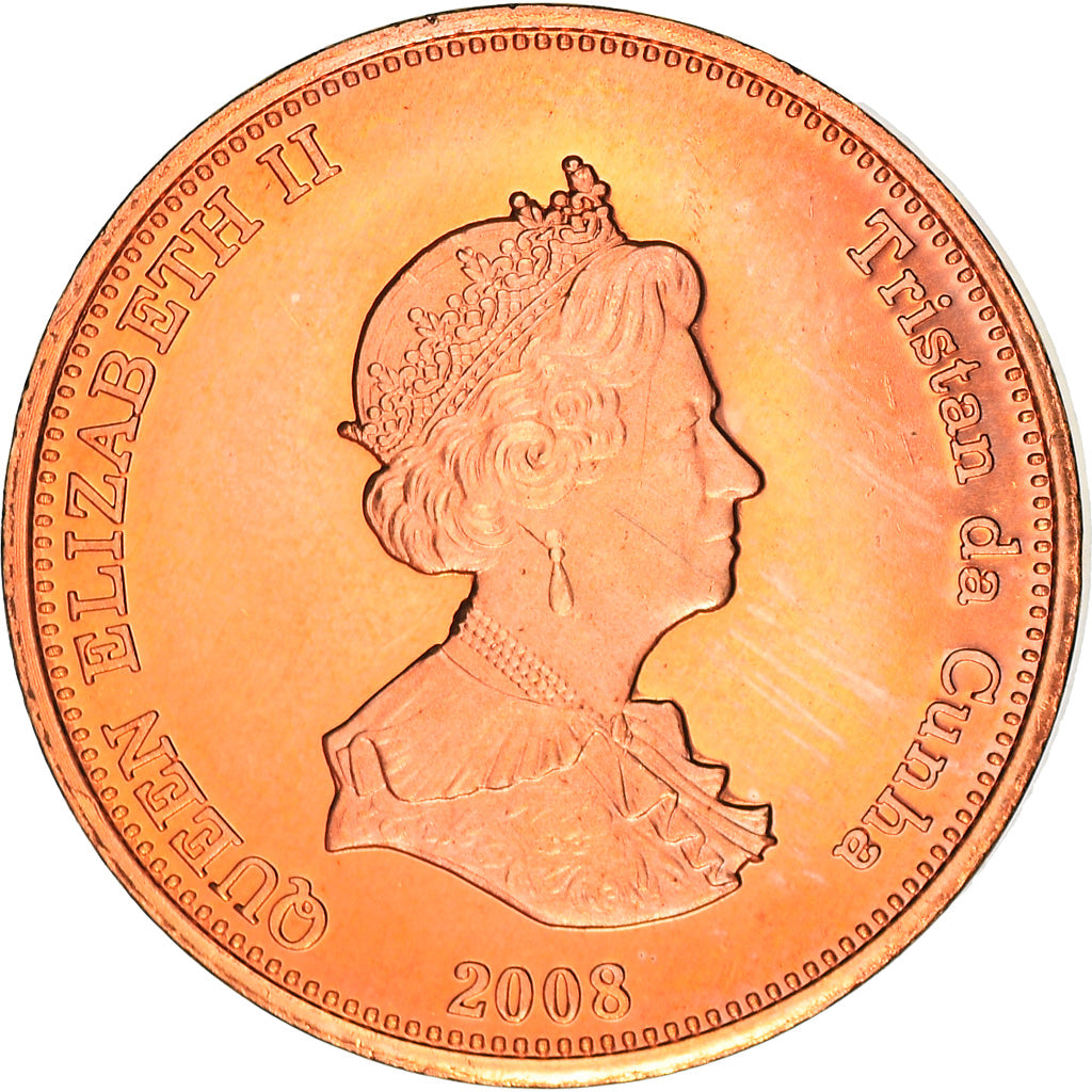 Coin, Tristan Da Cunha, Elizabeth II, 2 Pence, 2008, Franklin Mint, MS(63)