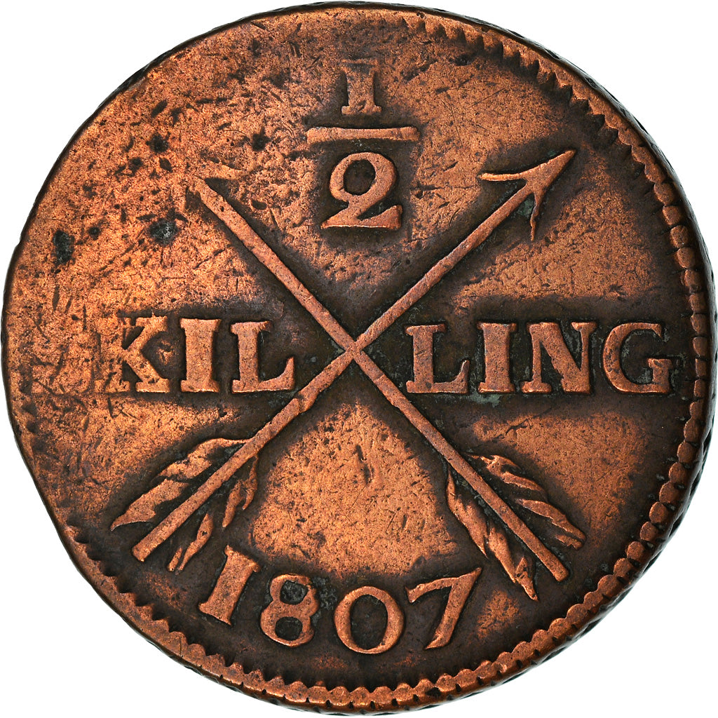 Coin, Sweden, Gustaf IV Adolf, 1/2 Skilling, 1807, VF(30-35), Copper, KM:565