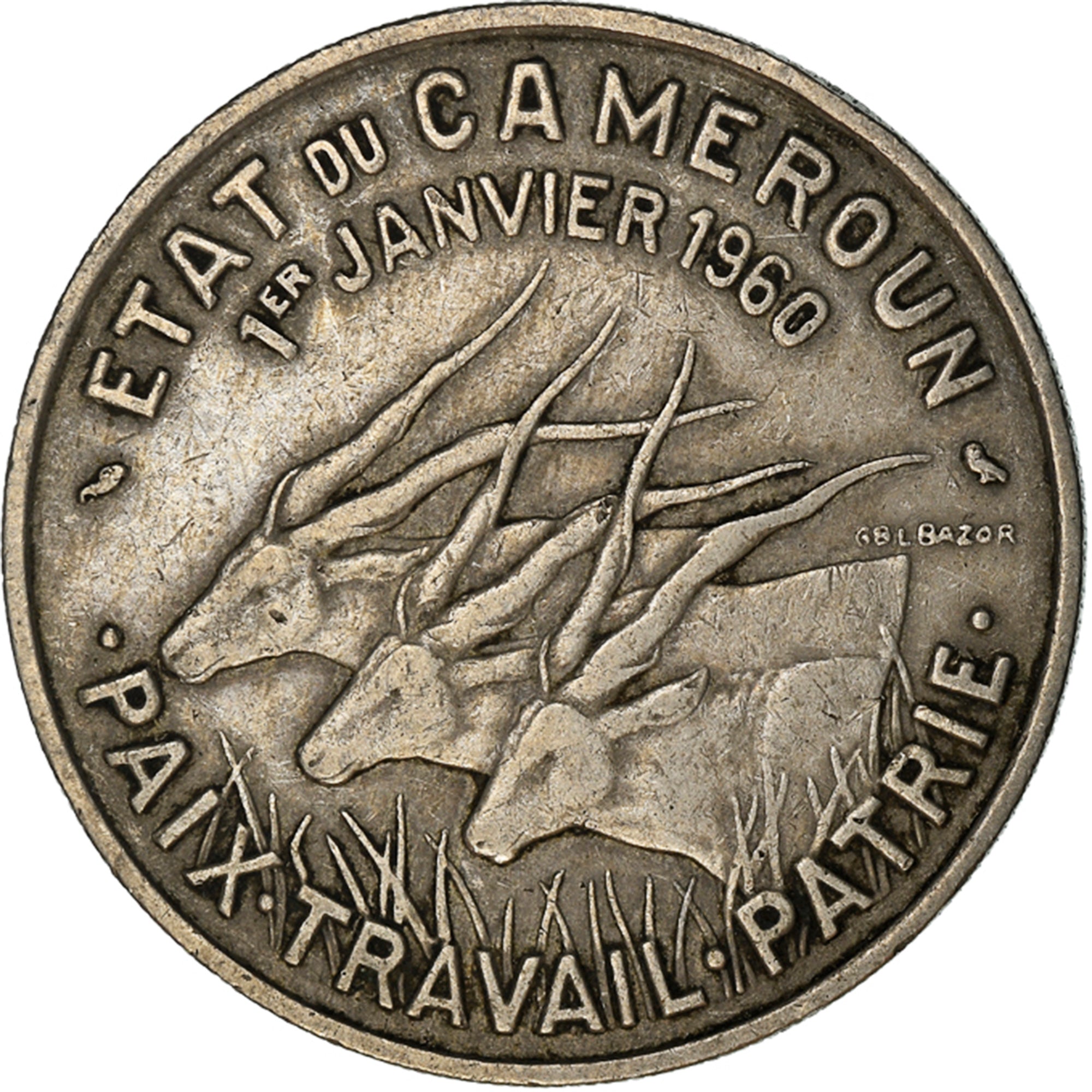 Coin, Cameroon, 50 Francs, 1960, Paris, EF(40-45), Copper-nickel, KM:13